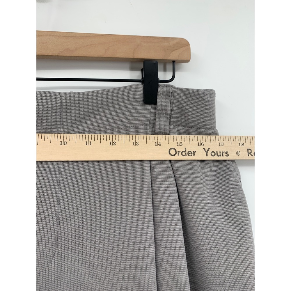 Halara Wide Leg Pants Women 1X Gray Pleated Elastic Waist Waffle Knit Crop - Picture 6 of 10